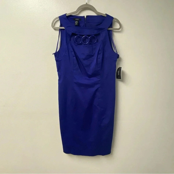 Alfani Cobalt Blue‎ Shift Tank Dress with Ring Accents Size 10 - Picture 1 of 5